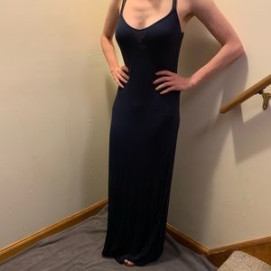 Navy spaghetti strap maxi dress size small